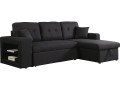 Sofá esquinero convertible/reversible  "Axel" - Gris - Negro