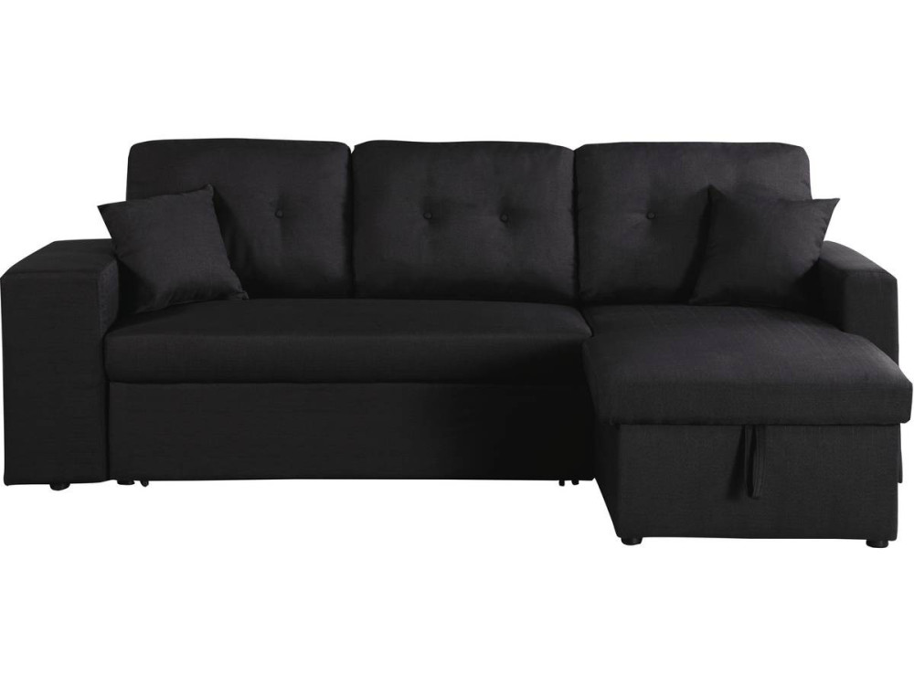 Sofá esquinero convertible/reversible "Axel" - Negro
