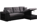 Sofá esquinero convertible/reversible  "Axel" - Gris - Negro/Gris