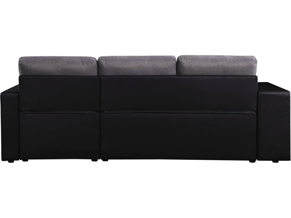 Sofá esquinero convertible/reversible "Axel" - Negro/Gris