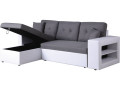 Sofá esquinero convertible/reversible "Axel" - Rojo - Gris/Blanco