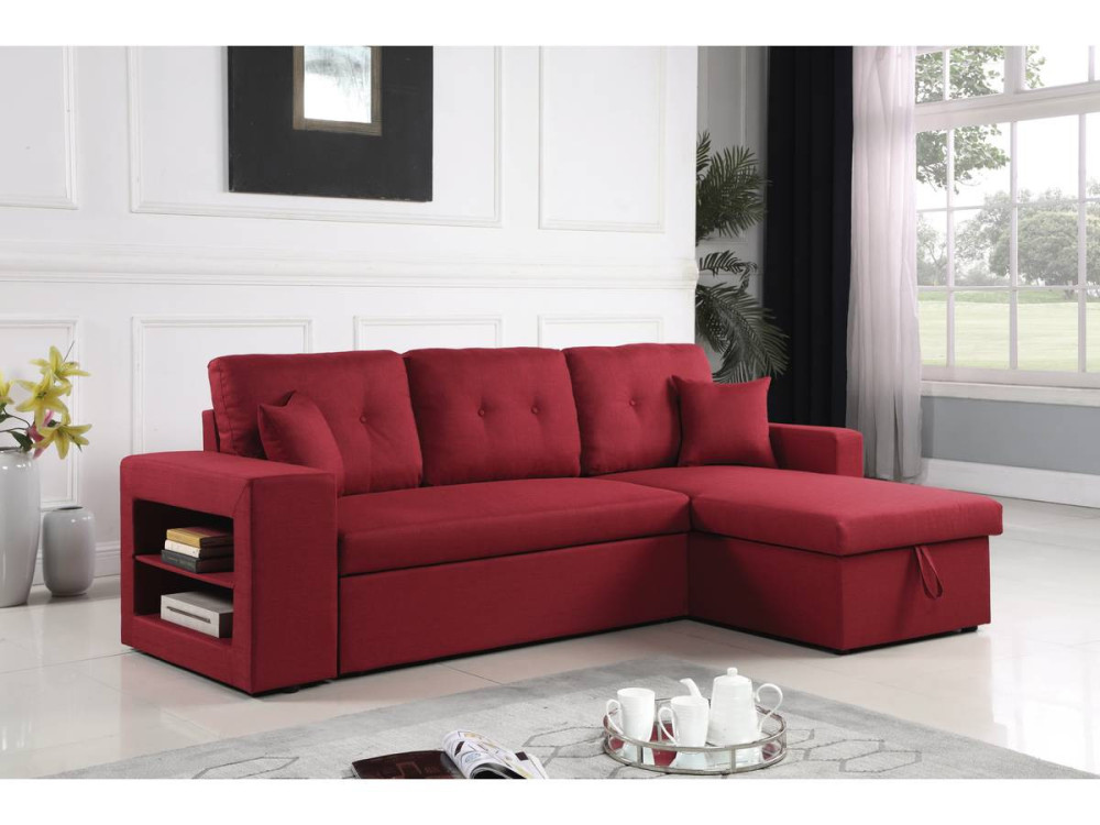 Sofá esquinero convertible/reversible "Axel" - Rojo