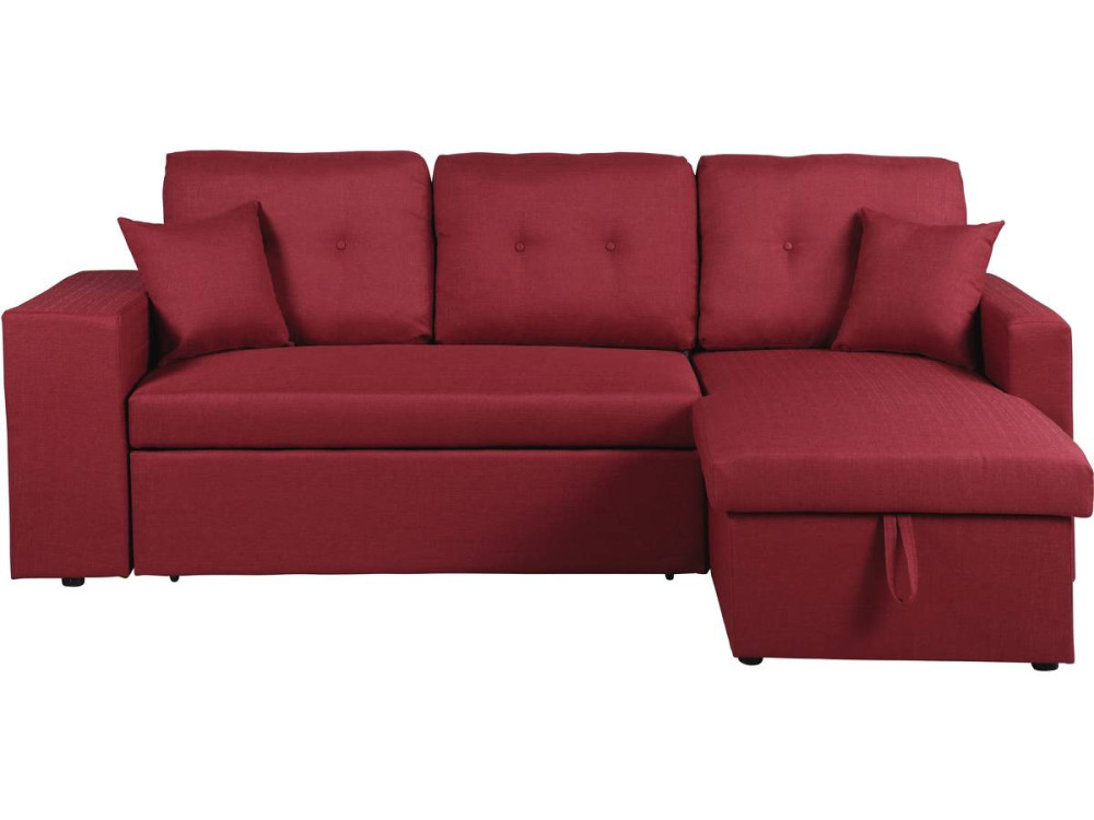 Sofá esquinero convertible/reversible "Axel" - Rojo