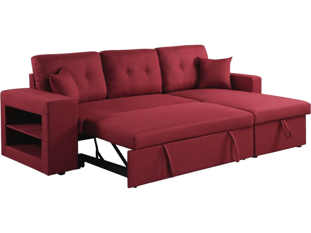 Sofá esquinero convertible/reversible "Axel" - Rojo