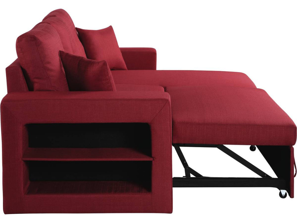 Sofá esquinero convertible/reversible "Axel" - Rojo