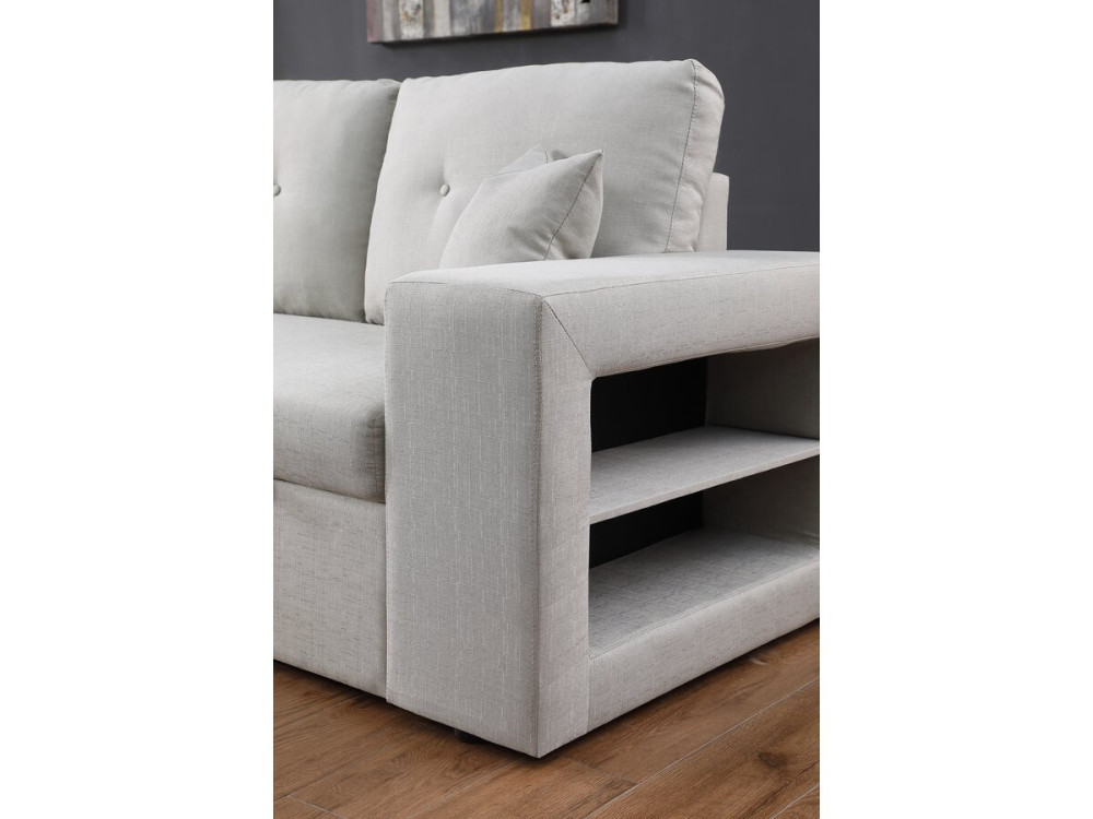 Sofá cama esquinero/reversible "Axel" - 3 plazas - Gris claro