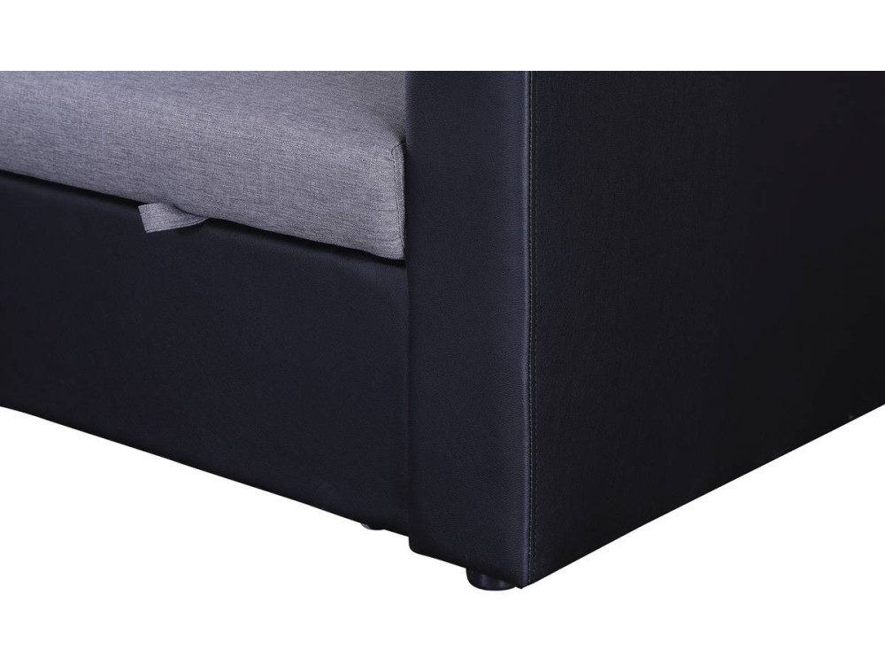 Sofá esquinero convertible "Alain" - 3 plazas - Gris / Negro