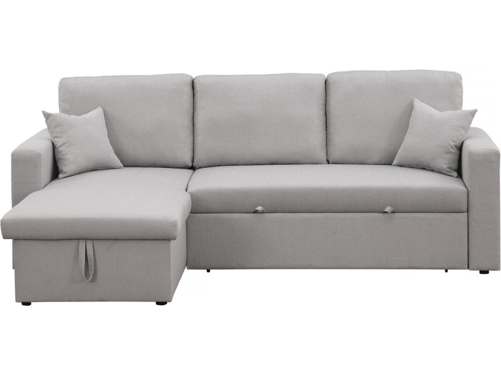 Sofá rinconera convertible/reversible "Alain" con box - 3 plazas - Gris claro
