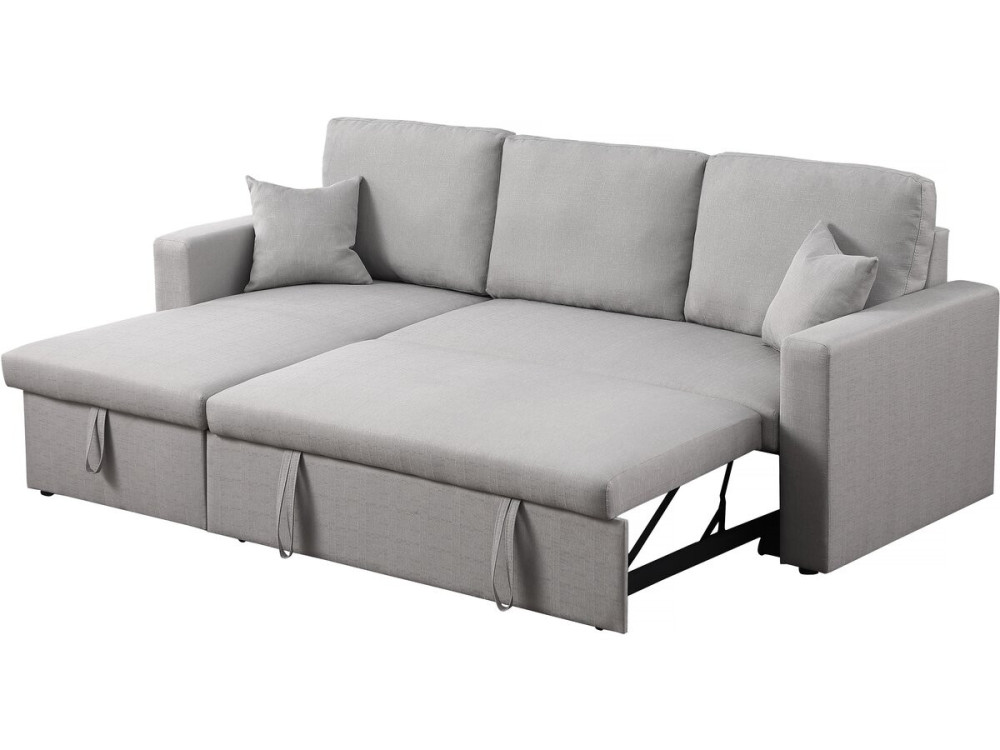 Sofá rinconera convertible/reversible "Alain" con box - 3 plazas - Gris claro