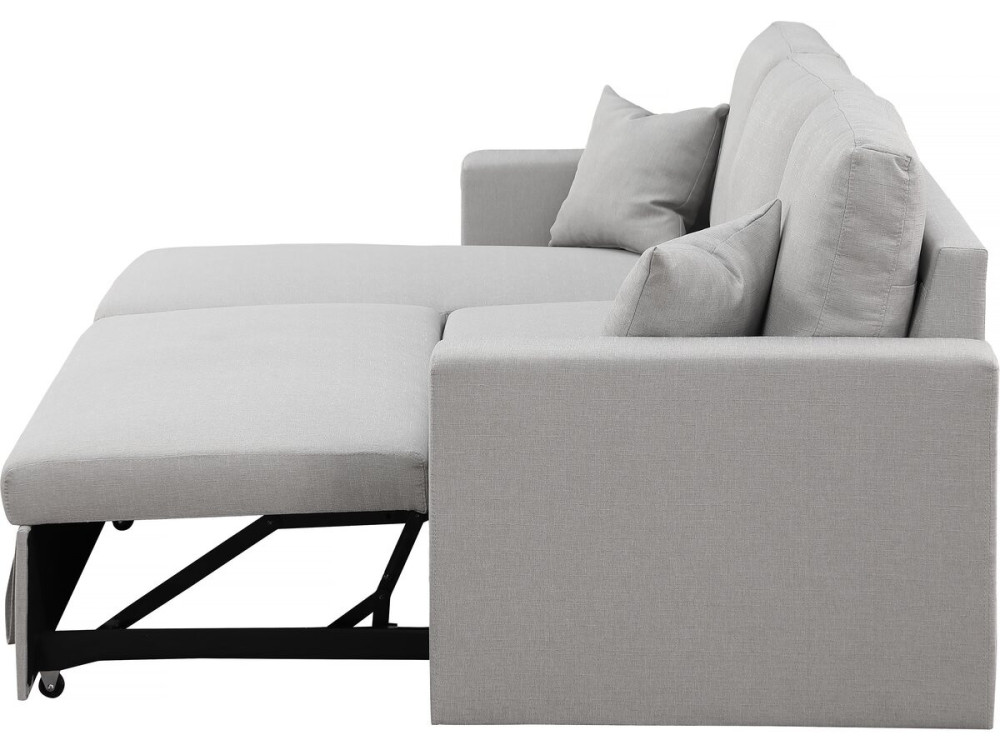 Sofá rinconera convertible/reversible "Alain" con box - 3 plazas - Gris claro