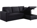 Sofá esquinero convertible "Alain" - 3 plazas - Topo - Negro