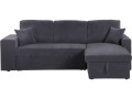 Sofá esquinero convertible/reversible de pana "Axel" - 3 plazas - Gris - Gris