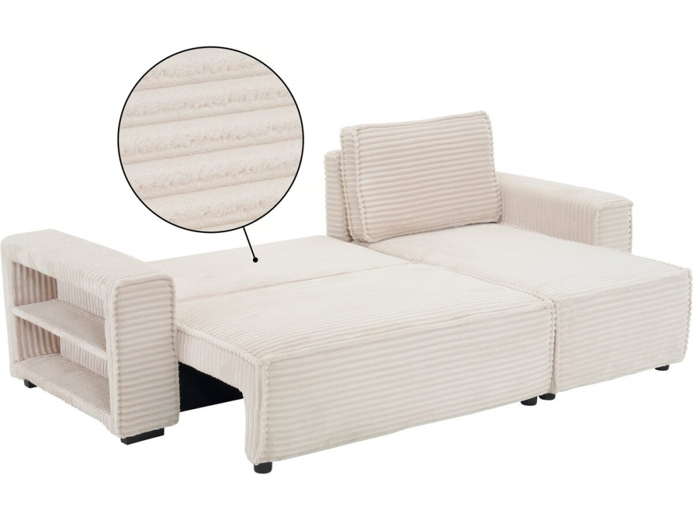 Sofá esquinero de pana "Opera" - 3 plazas - Beige