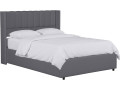 Cama doble "Saint-Moritz" en lino con box - 140 x 190 cm - Beige - Gris