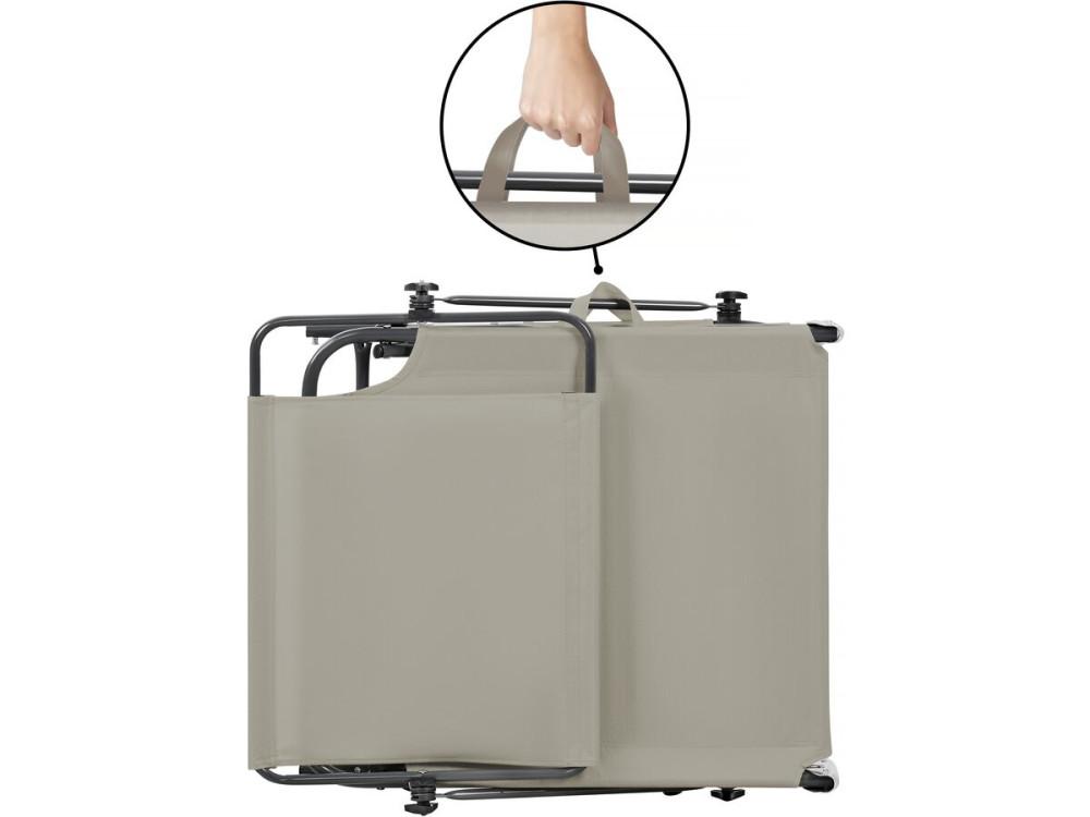 Tumbona plegable "Lazy" - Con sombrilla - Taupe