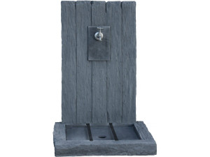 Fuente "ARDOISE" - Fabricada en piedra reconstituida - 59 x 44 x 87 cm - Gris