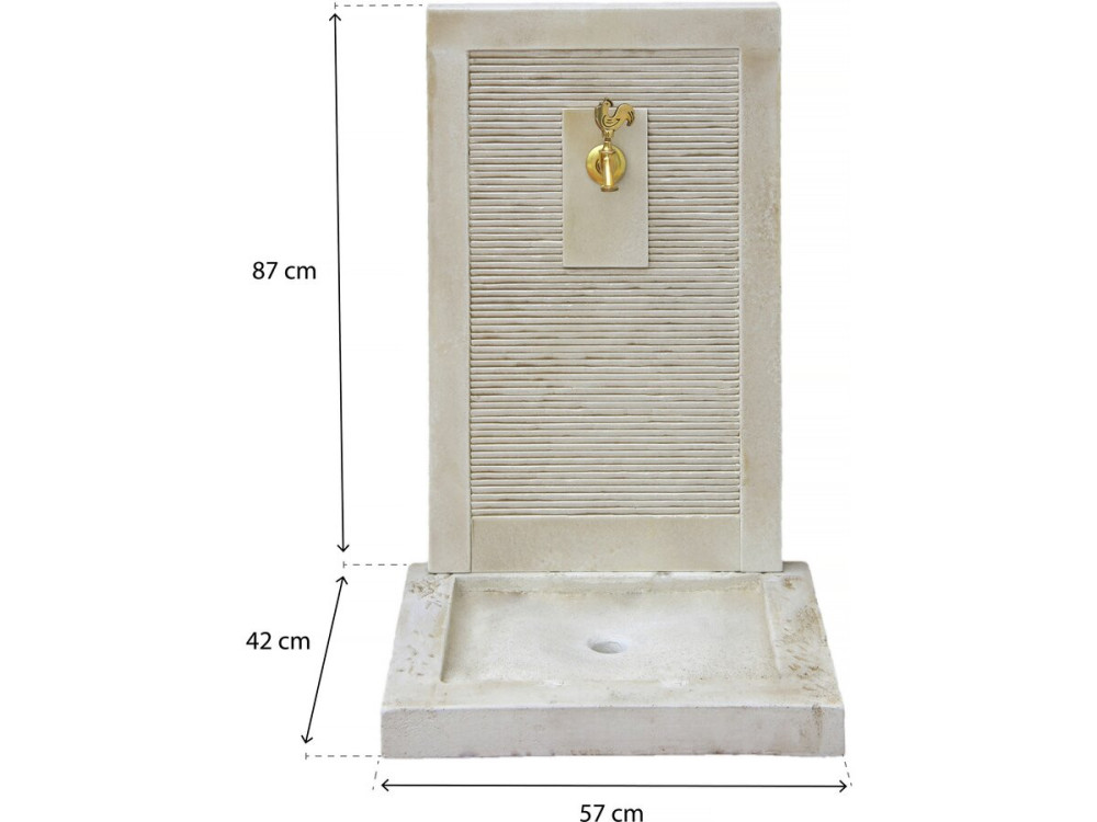 Fuente "ETNA" - de piedra reconstituida - 57 x 42 x 87 cm Beige