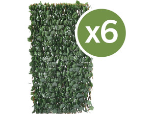 Juego de 6 vallas de sauce "Fragon" - 200 x 100 cm - Verde