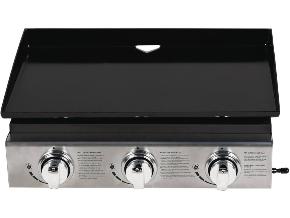 Plancha "Presto 3" - 3 quemadores -  7,5 kW - Gris