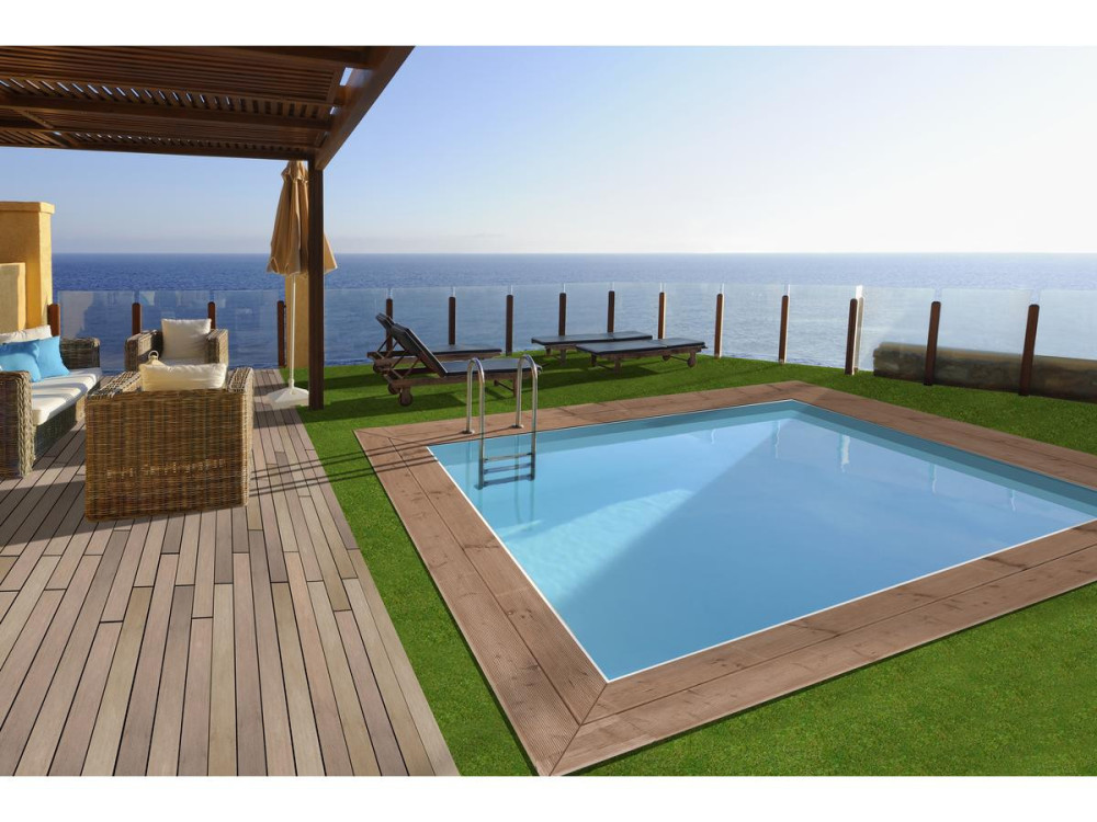 Piscina rectangular de madera "Caimans" - 4,10 x 3,00 x 1,24 m