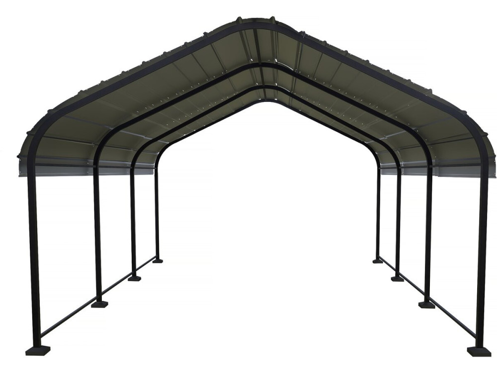 Cochera metálica "Phoenix" - 13,5 m² - Gris