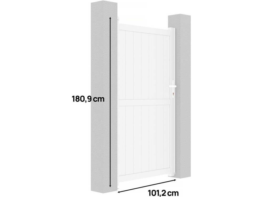 Puerta jardin aluminio  "Lola" -  101.2 x 180.9 cm - Blanco