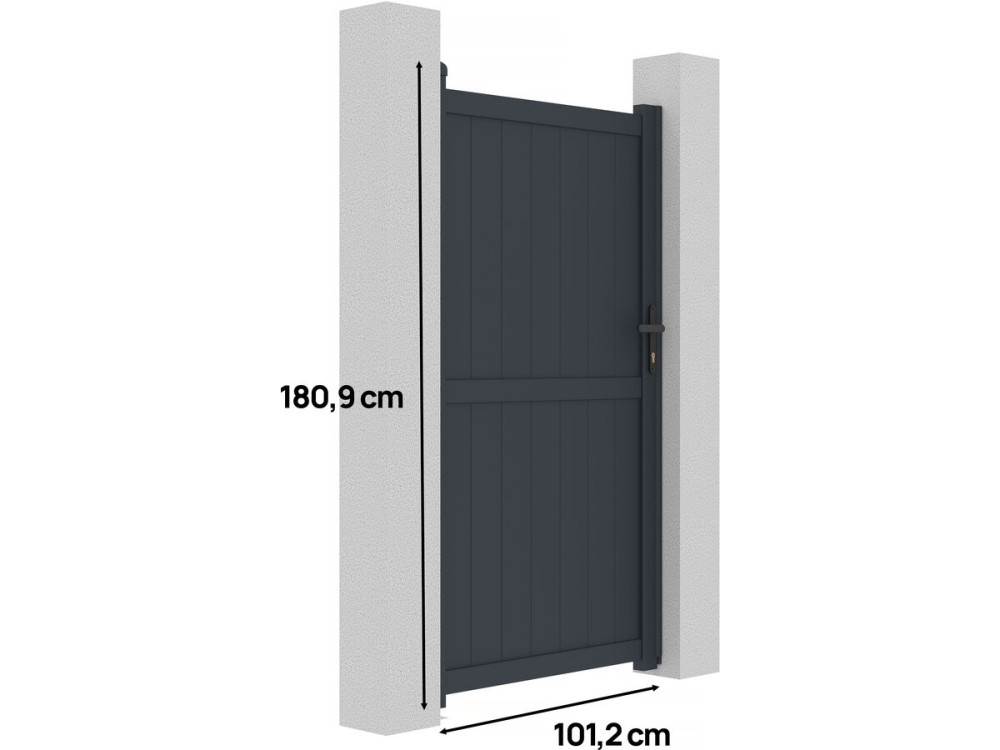 Puerta jardin "Maurice" - 101.2 x 180.9 cm - Gris