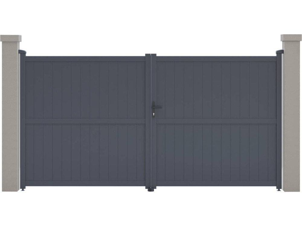 Porton jardin "Maurice" - 349.5 x 180.9 cm - Gris