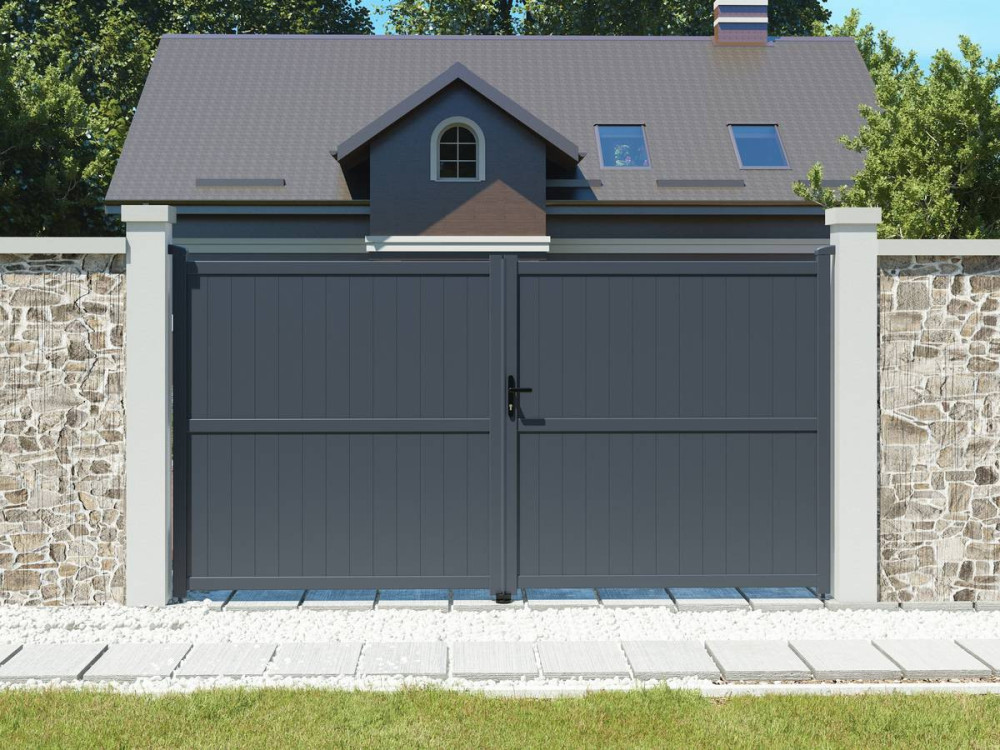 Porton jardin "Maurice" - 349.5 x 180.9 cm - Gris