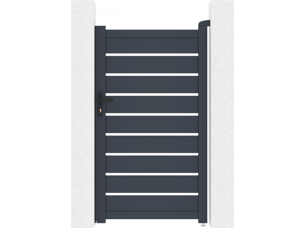 Puerta peatonal incorporada de aluminio "Bastien" - 100 x 176 cm - Antracita