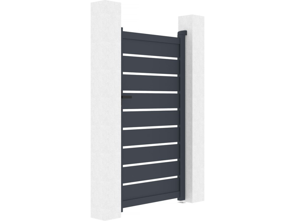 Puerta peatonal incorporada de aluminio "Bastien" - 100 x 176 cm - Antracita