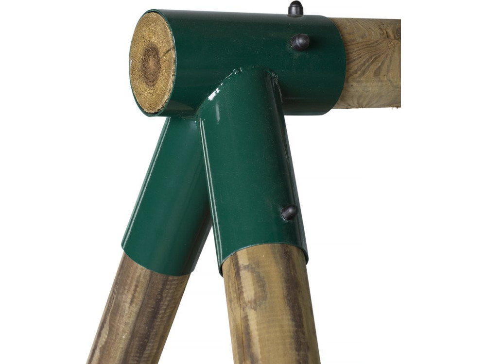 Columpio de madera "Nelio" - Con 2 columpios, 1 cara a cara y 1 cesta