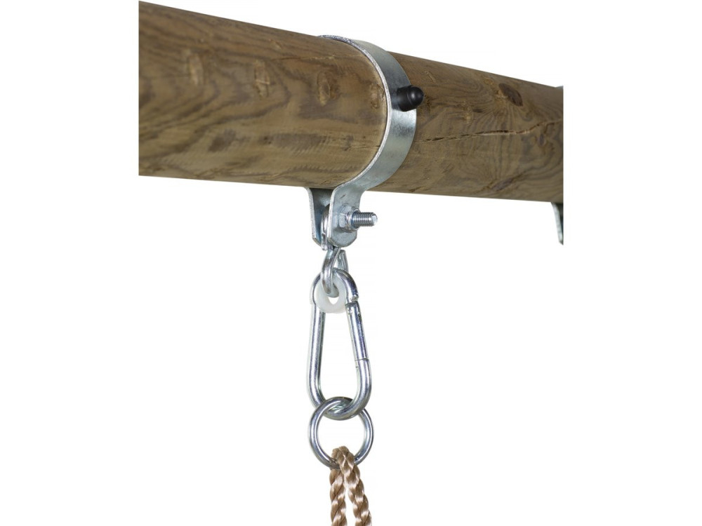 Columpio de madera "Nelio" - Con 2 columpios, 1 cara a cara y 1 cesta