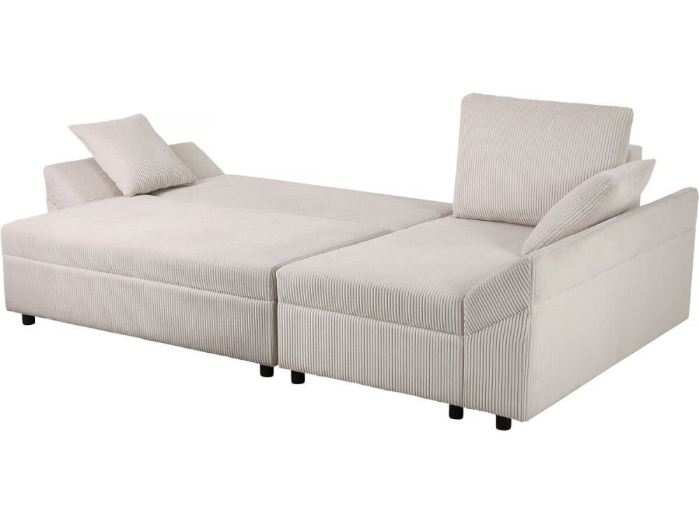 Sofá esquinero de pana "Vaugirard II" - 3 plazas - Beige
