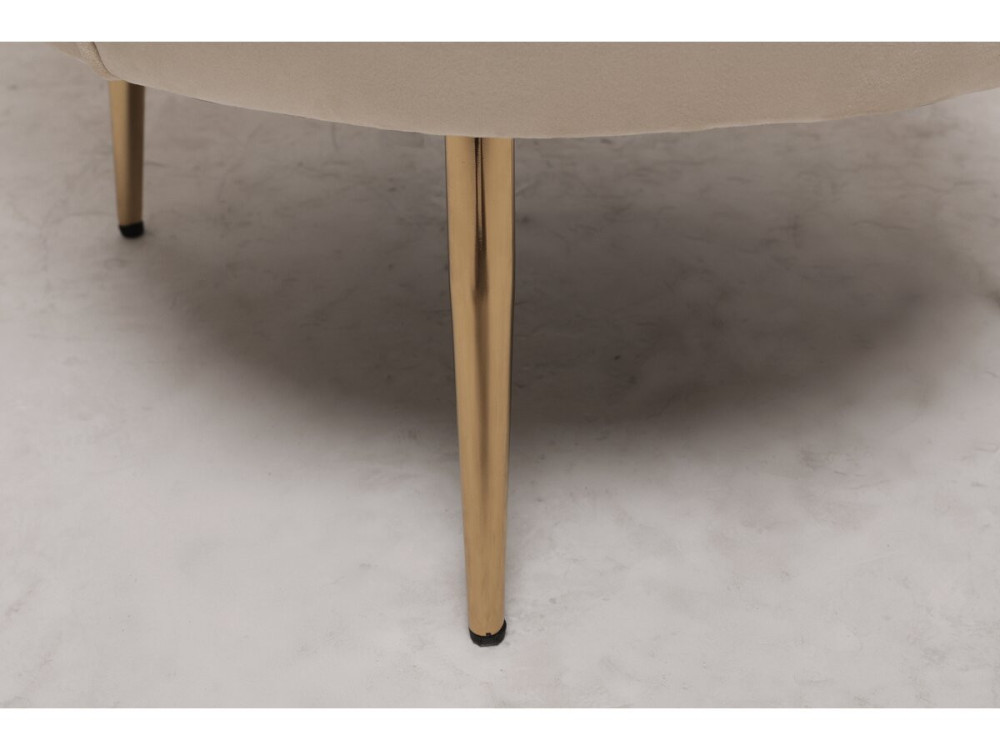 Sillón de terciopelo "Floria" - 75 x 68 x 77,5cm - Beige