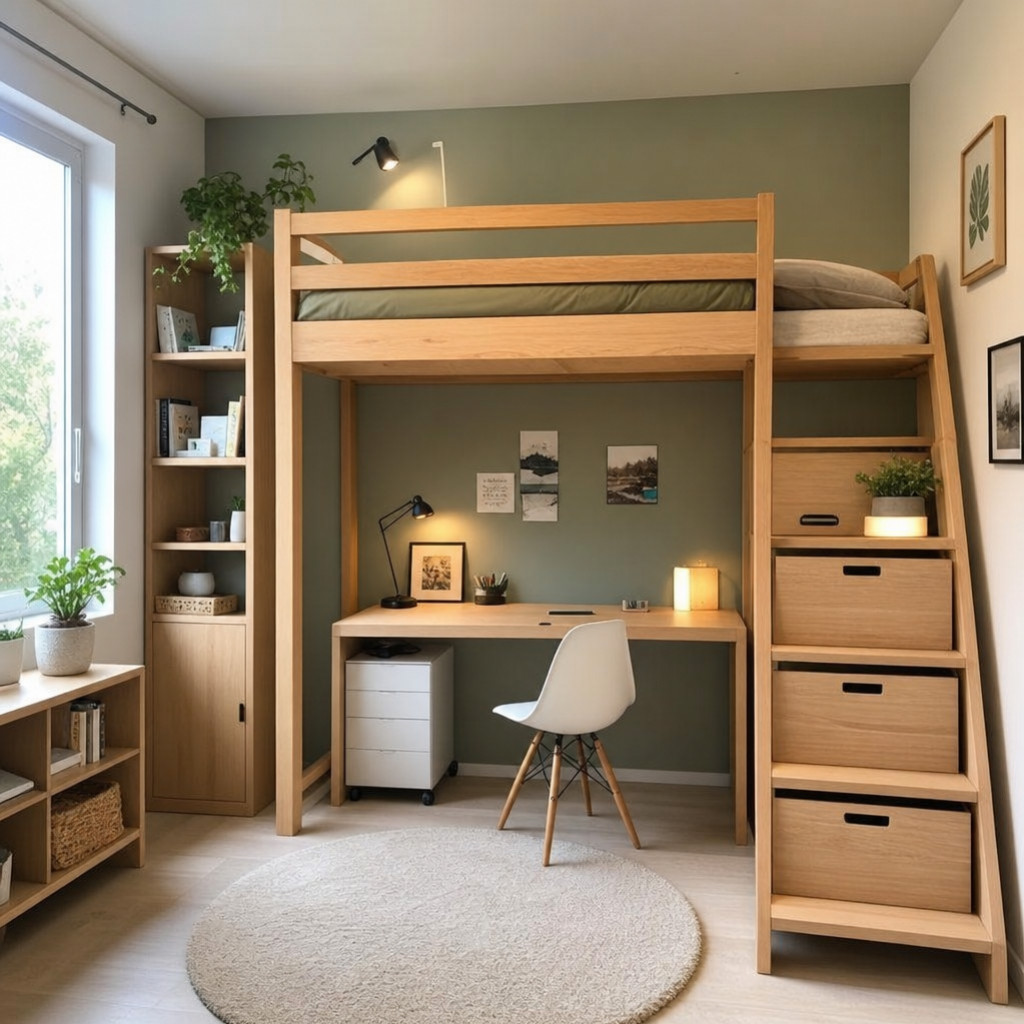 La cama alta de madera: la solución ingeniosa para aprovechar al máximo un espac