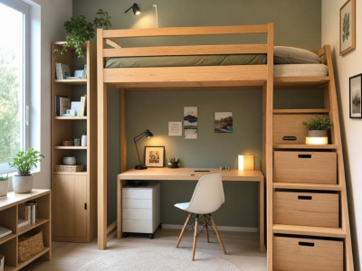 La cama alta de madera: la solución ingeniosa para aprovechar al máximo un espacio reducido